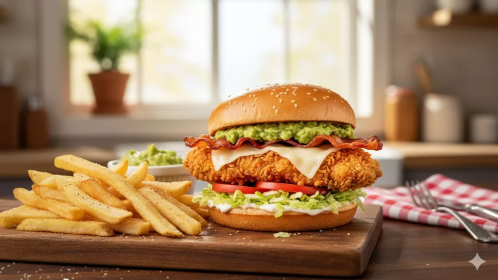 Chilis Bacon Guac Crispy Chicken Sandwich